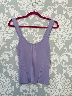 💫 4/$25 • White House Black Market Ribbed Lilac Knit Tank